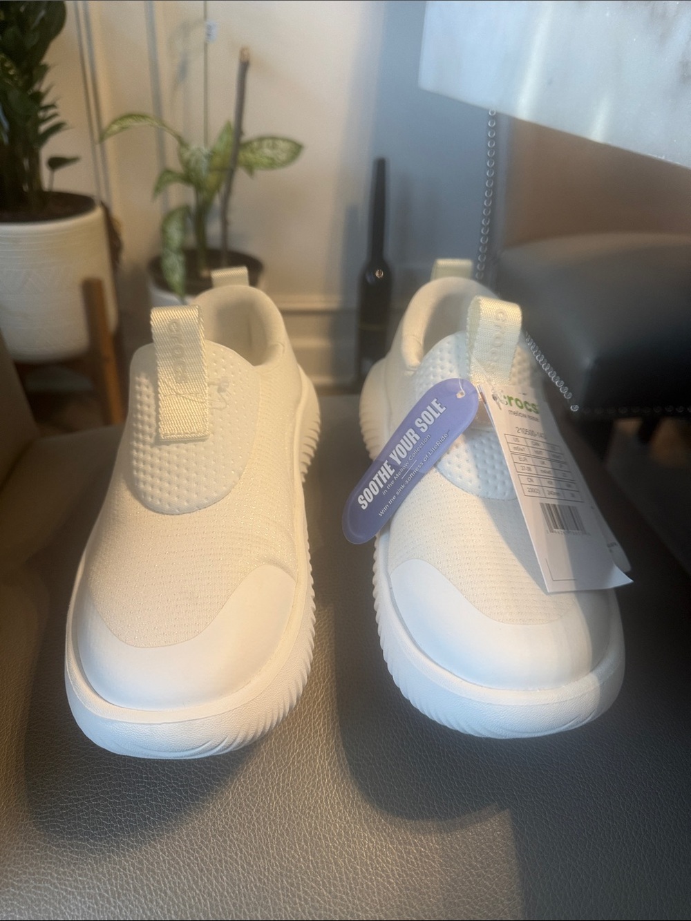 CROCS White Slip-On Athletic Sneakers for Women